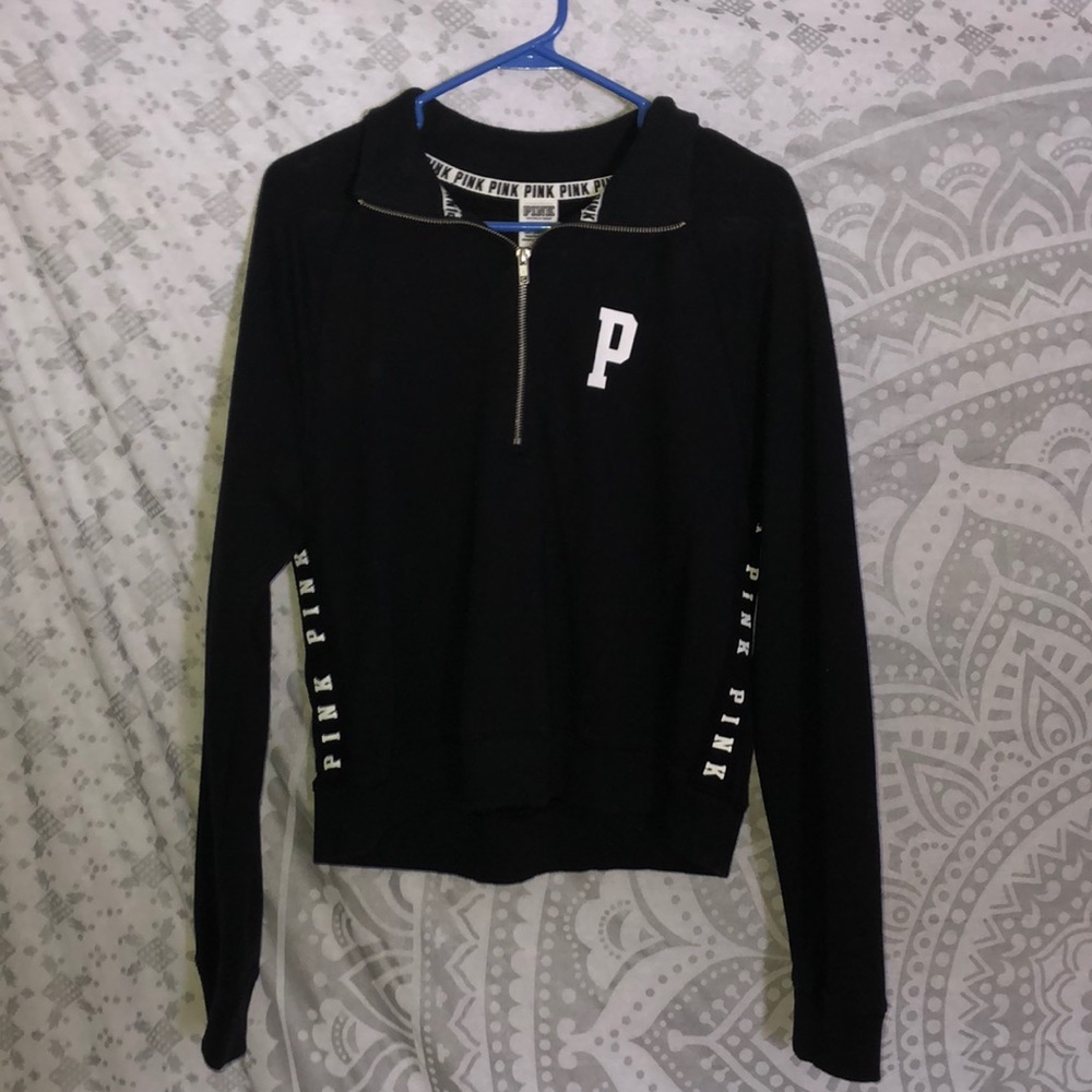 PINK quarter zip sweat shirt